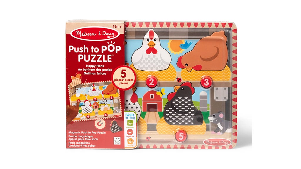 Melissa & Doug Szczęśliwe Kurczaczki – Naciśnij i podskocz puzzle
