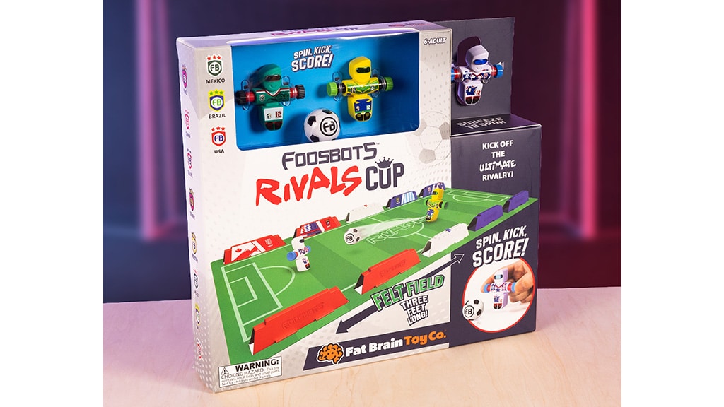 Fat Brain Toys Foosbots Rivals Puchar – zręcznościowa gra planszowa