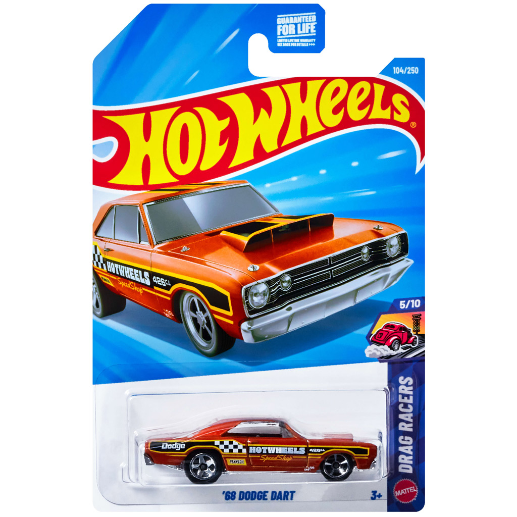 Hot Wheels: '68 Dodge Dart pomarańczowy samochód 1/64 - Mattel kép 1