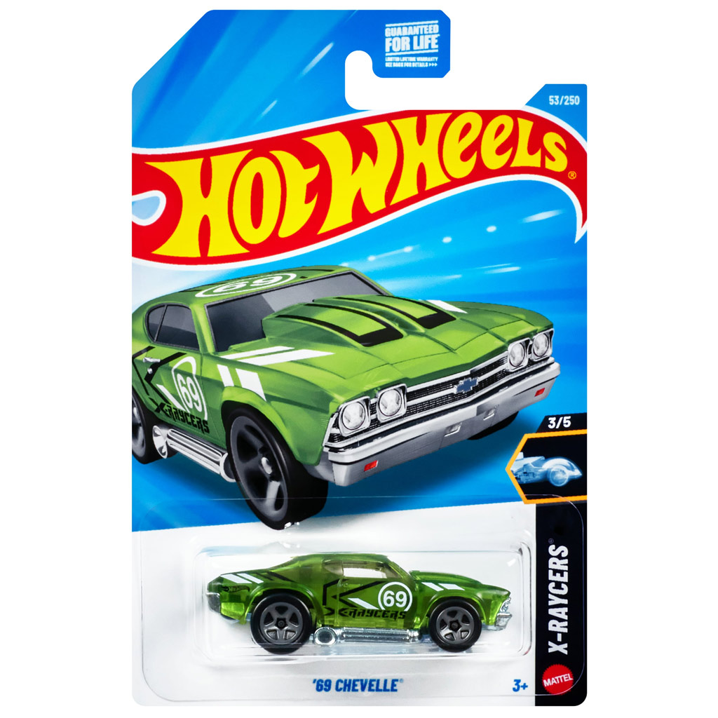 Hot Wheels: '69 Chevelle zielony samochodzik 1/64 - Mattel kép 1
