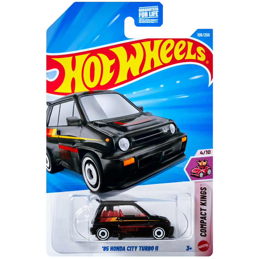 Hot Wheels: '85 Honda City Turbo II czarny samochodzik 1/64 - Mattel kép 1
