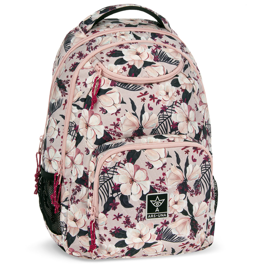 Ars Una: Flowery Pink kwiecisty plecak szkolny AU-6, 34x45x26 cm kép 1