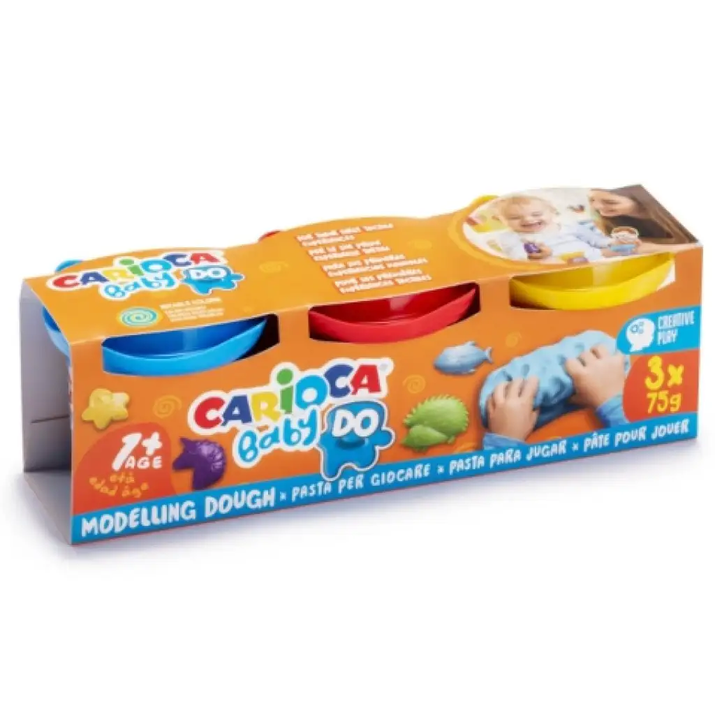Baby Do 3-częściowy kolorowy zestaw ciastoliny - Carioca kép 1