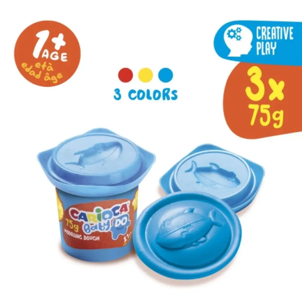 Baby Do 3-częściowy kolorowy zestaw ciastoliny - Carioca kép 3