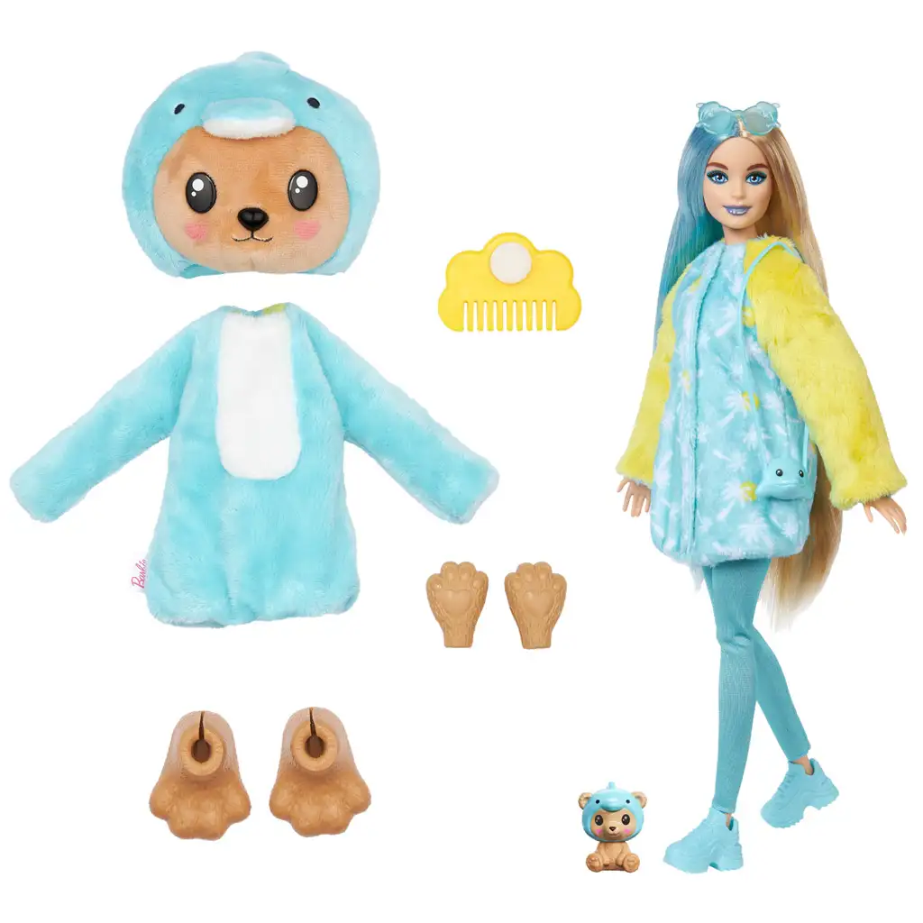 Barbie Cutie Reveal: Delfinek niespodzianka lalka (seria 6) - Mattel kép 5