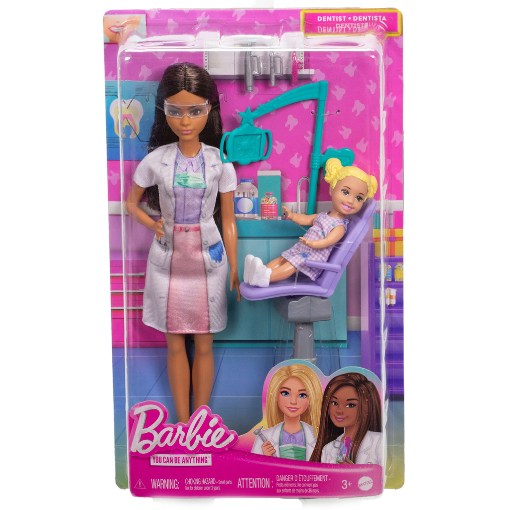 Barbie brunetka dentystka zestaw do zabawy z lalką - Mattel kép 1