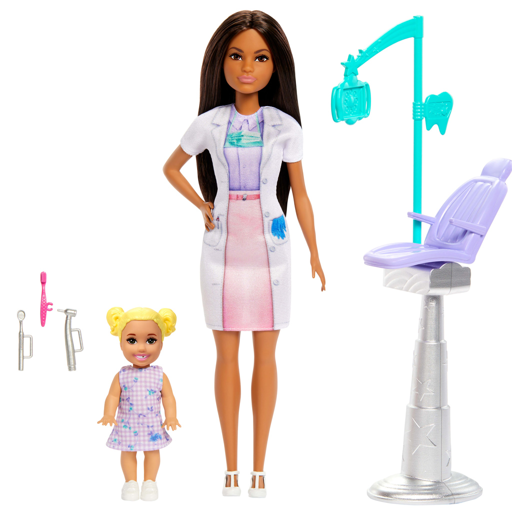 Barbie brunetka dentystka zestaw do zabawy z lalką - Mattel kép 2