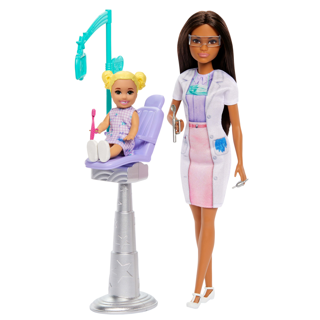 Barbie brunetka dentystka zestaw do zabawy z lalką - Mattel kép 3