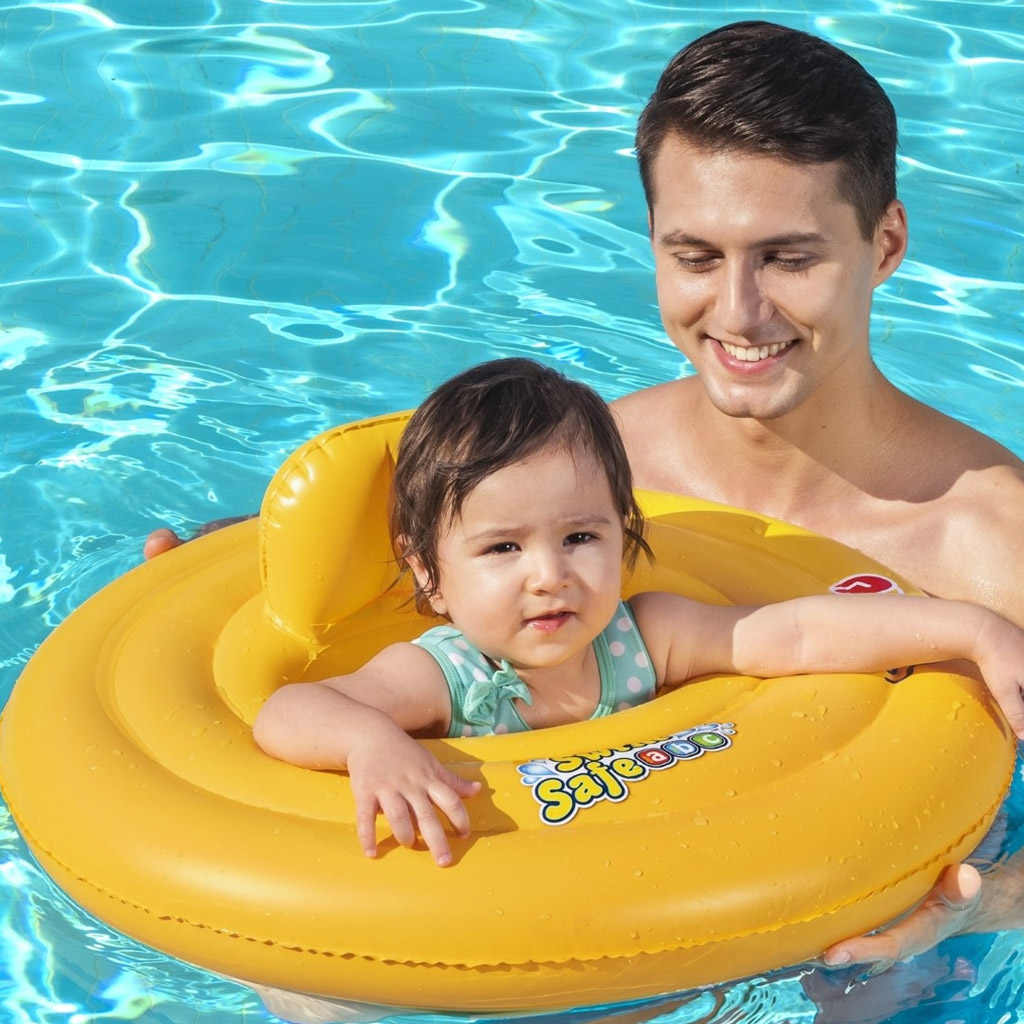 Bestway: Swim Safe – Trzykomorowe kółko do pływania dla niemowląt z siedziskiem, 69 cm kép 2