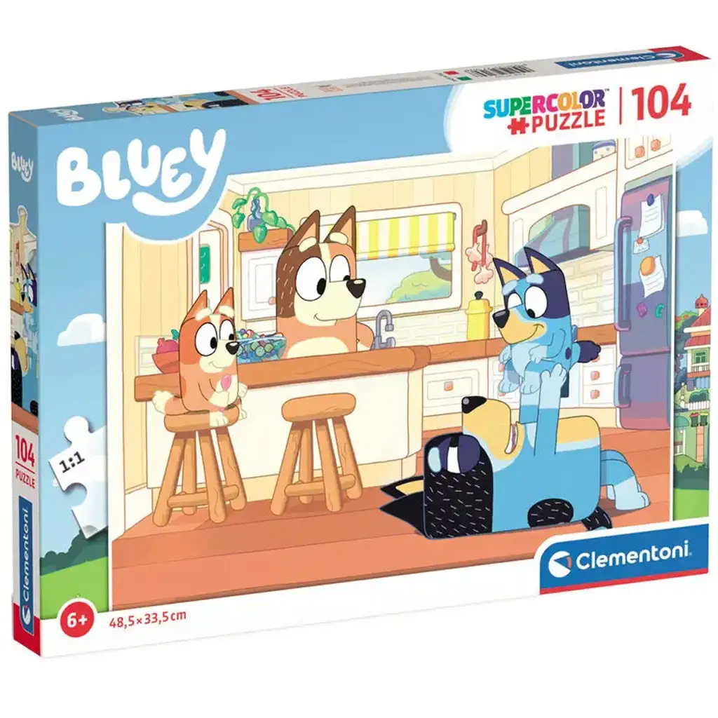 Bluey i jej rodzina 104-elementowe puzzle - Clementoni kép 1