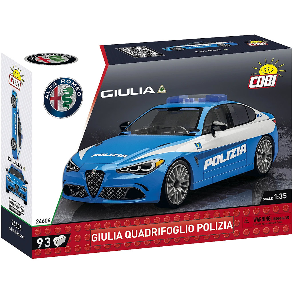 COBI: Alfa Romeo Giulia Quadrifoglio policyjny samochód do składania (24606) kép 1