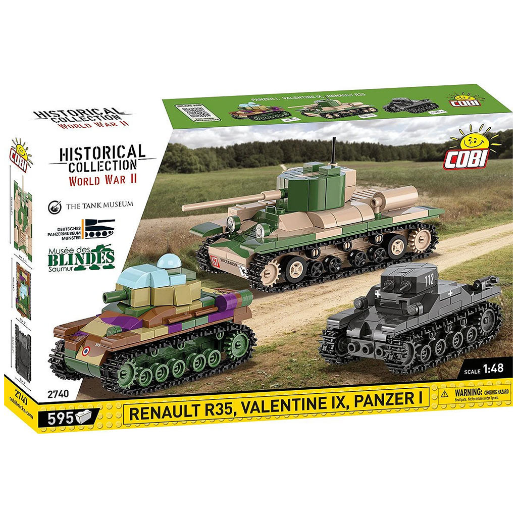 COBI: Panzer I, Renault R35 i Valentine IX – zestaw konstrukcyjny 3 w 1 (2740) kép 1
