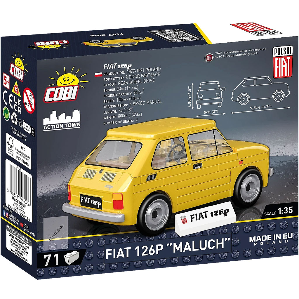 COBI: Polski Fiat 126p Maluch zestaw konstrukcyjny (24530) kép 4