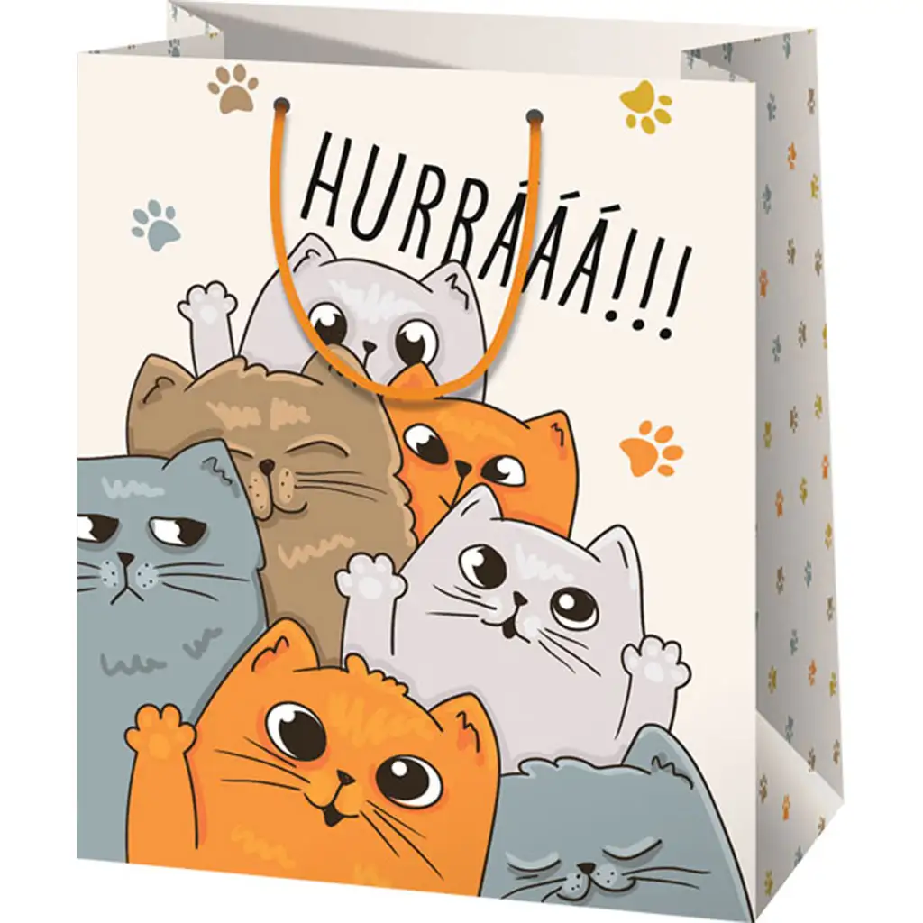 Cardex: "Hurraaa!!!" torba prezentowa z kotem 26x13x33cm kép 1