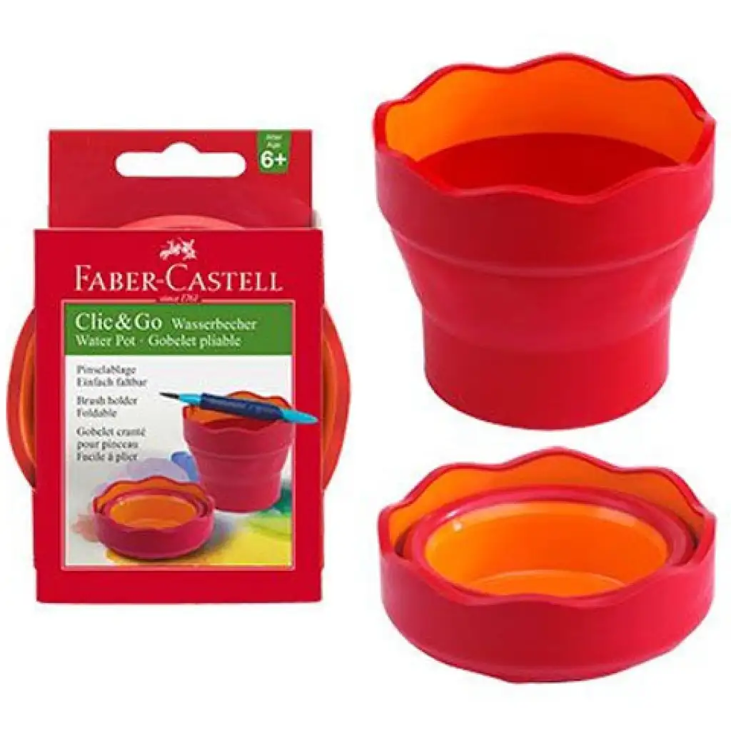 Cilck and Go miska na wodę w kolorze czerwonym - Faber-Castell kép 1