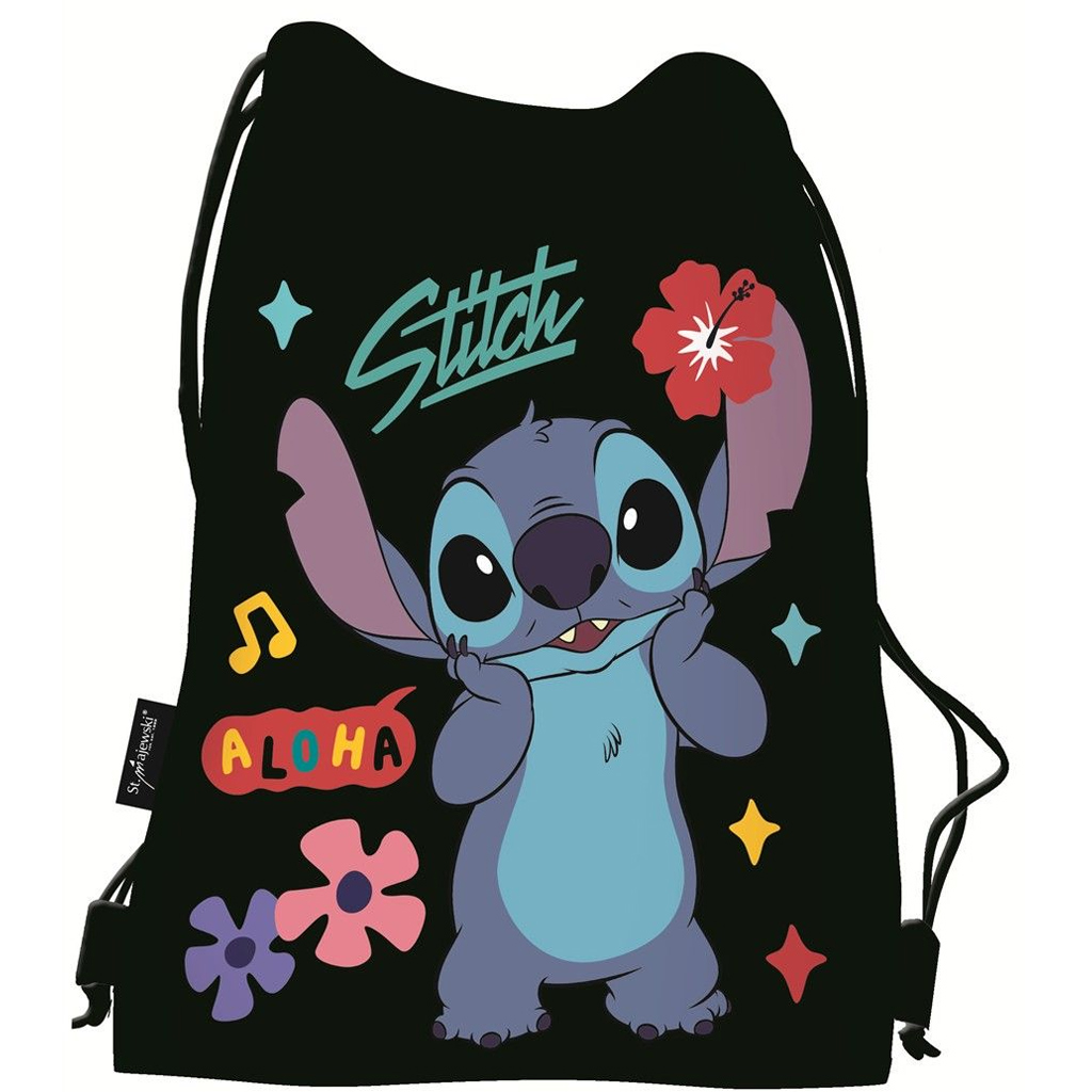 Disney Stitch czarny worek na buty Aloha, worek sportowy 34x43 cm kép 1