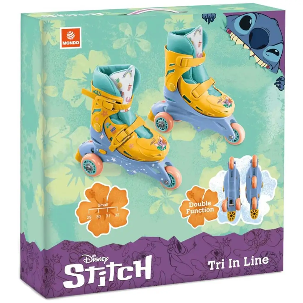 Disney Stitch jednorzędowe lub dwurzędowe regulowane wrotki w rozmiarze 29-32 – Mondo Toys kép 1