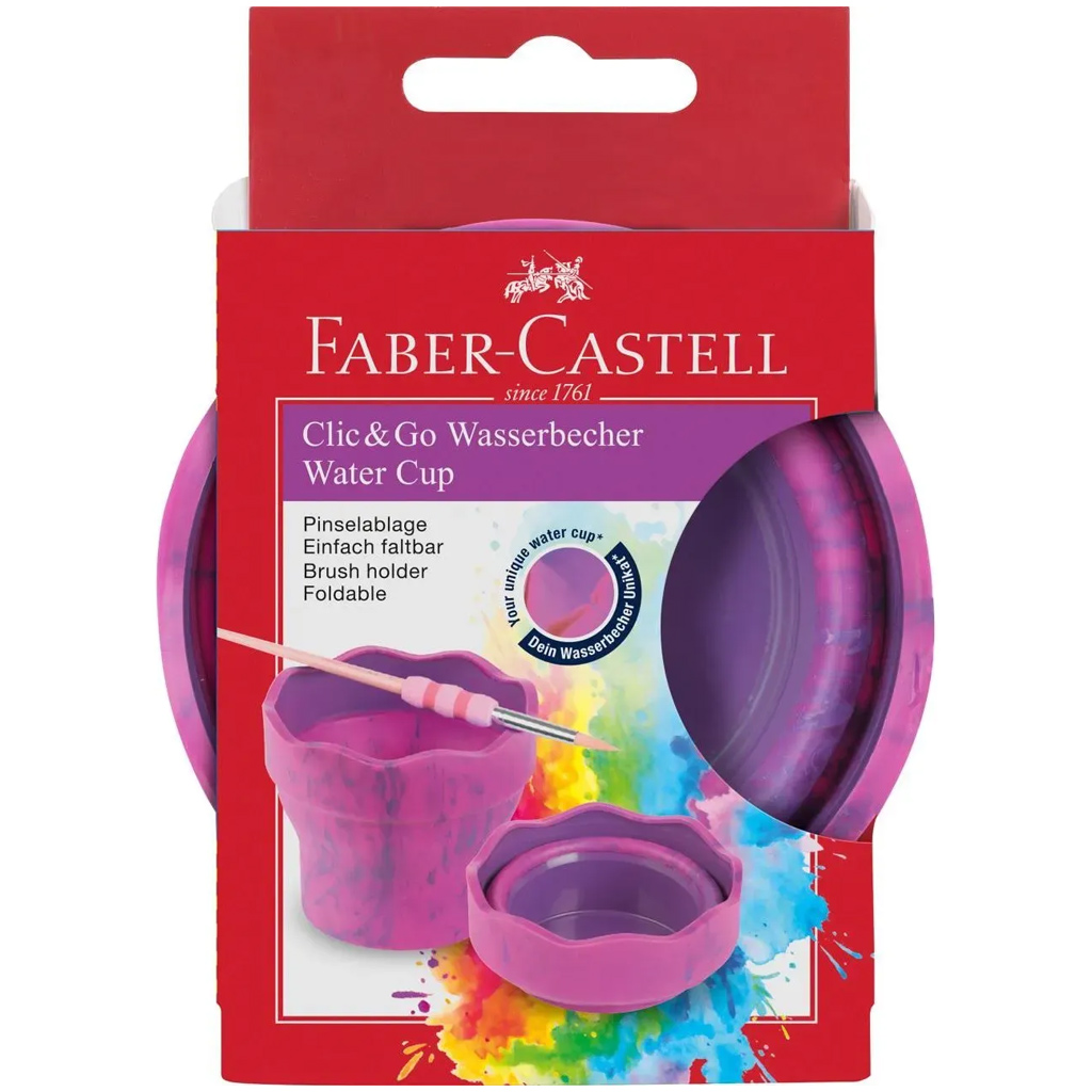 Faber-Castell: Click and Go różowa marmurowa miseczka na pędzle kép 1