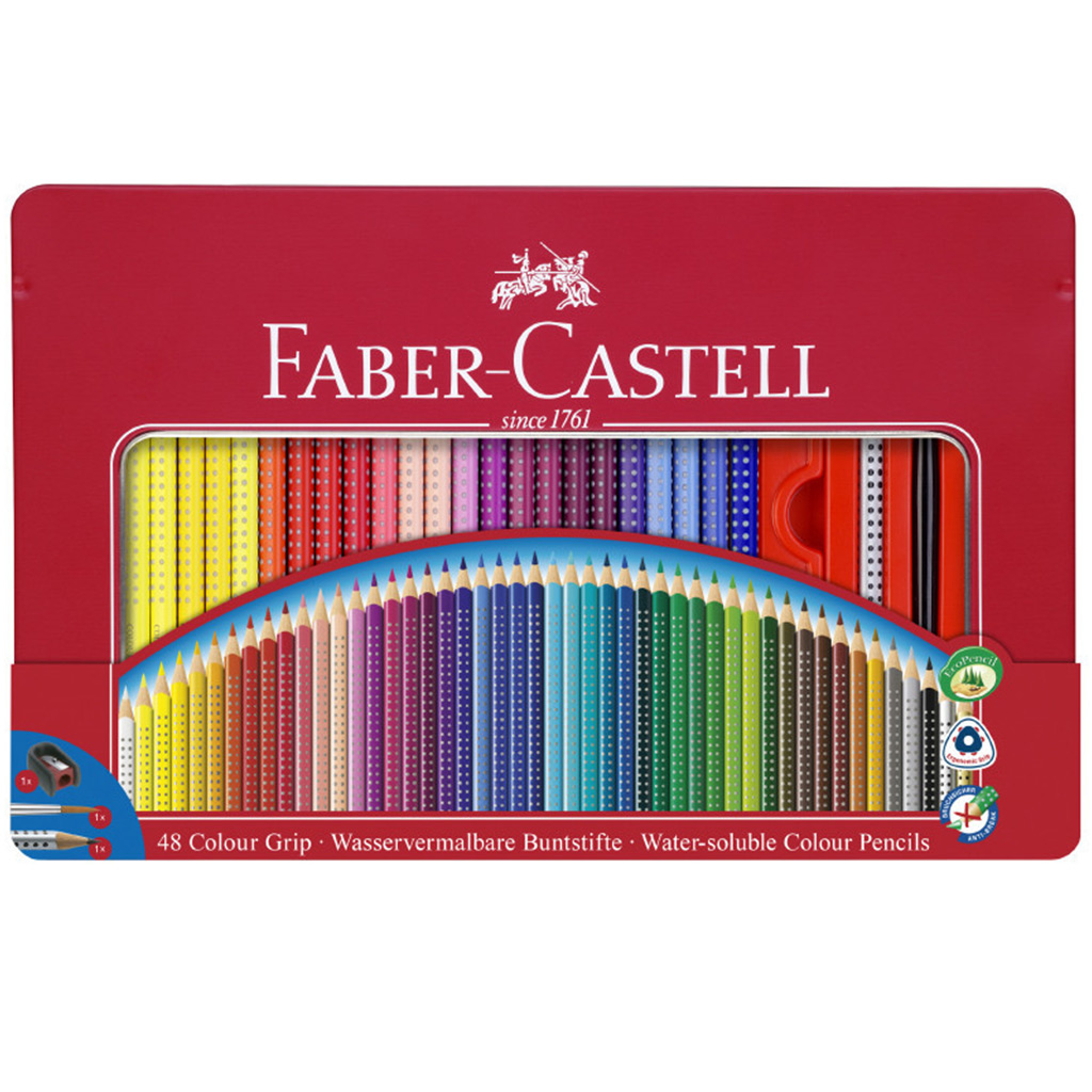 Faber-Castell: Kredki ołówkowe Grip w metalowym pudełku, zestaw 48 sztuk kép 1