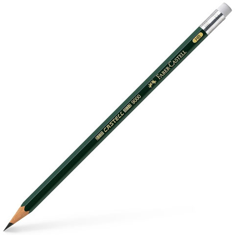 Faber-Castell: Ołówek grafitowy Castell 9000 z gumką HB kép 1