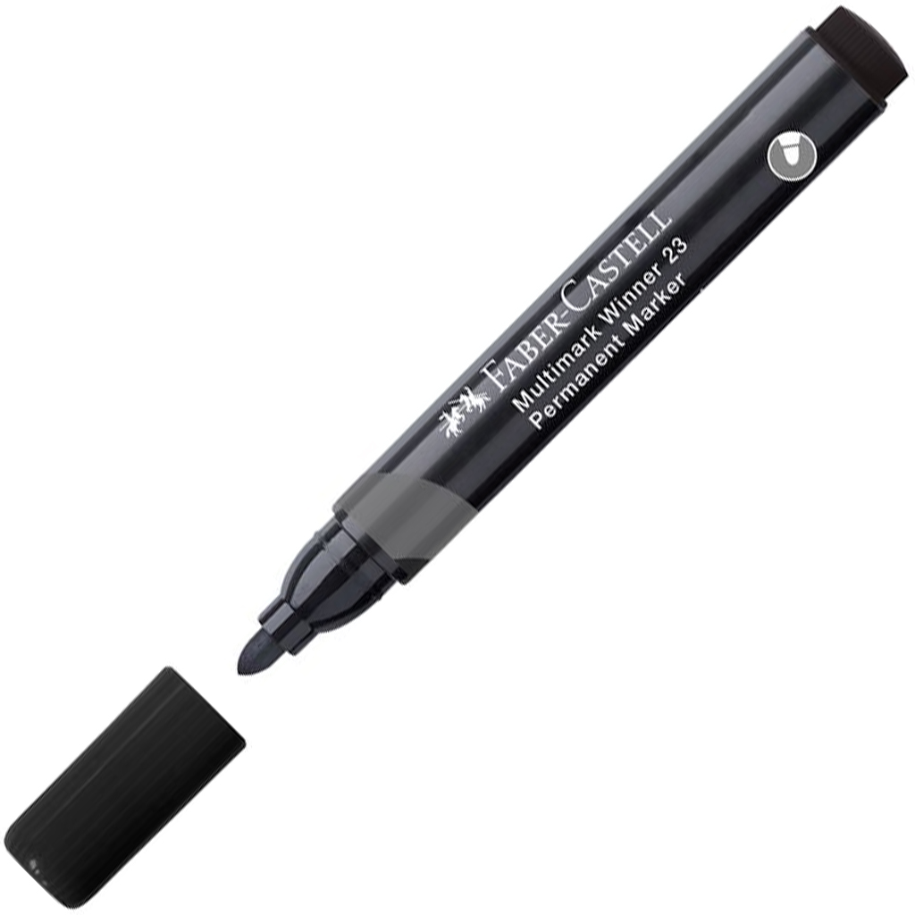 Faber-Castell: Permanentny marker czarny na bazie alkoholu z okrągłą końcówką kép 1