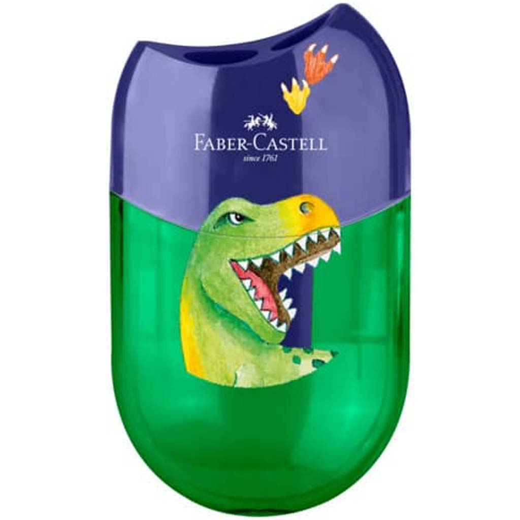 Faber-Castell: Temperówka z dinozaurem – 2-otworowa, z pojemnikiem kép 1
