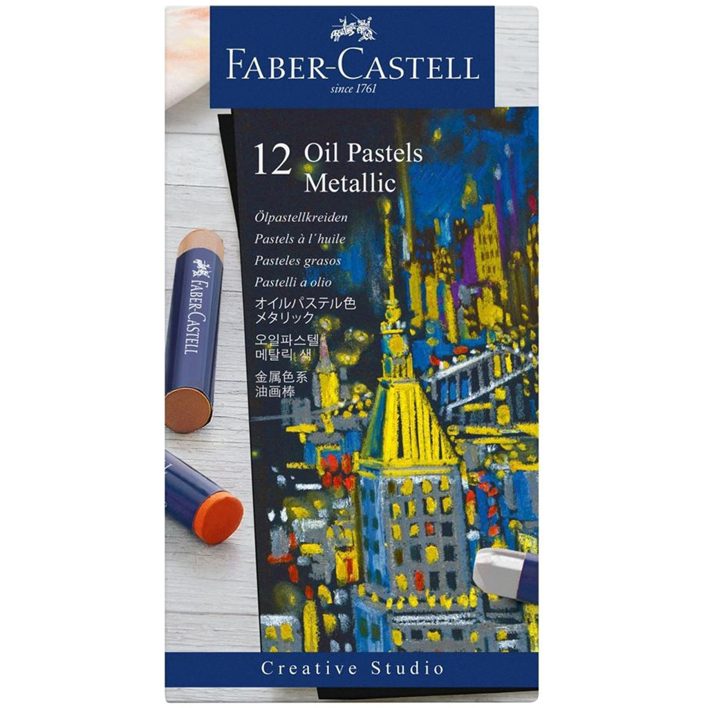 Faber-Castell: Zestaw 12 olejnych pasteli w kolorach metalicznych kép 1