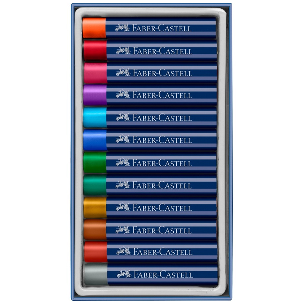 Faber-Castell: Zestaw 12 olejnych pasteli w kolorach metalicznych kép 2