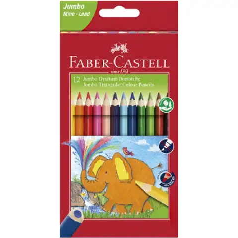 Faber-Castell: Zestaw 12 trójkątnych kredek Jumbo kép 1