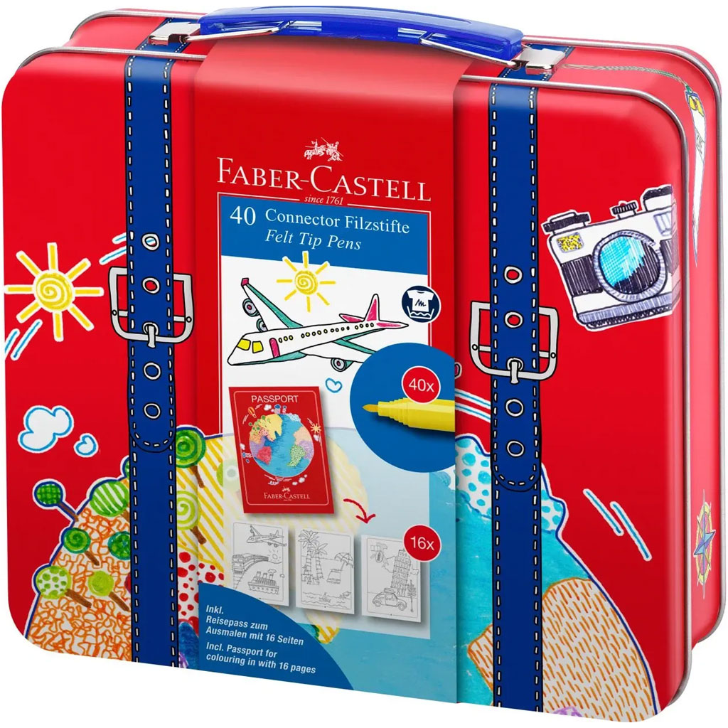 Faber Castell: Zestaw 40 flamastrów Connector w małej walizeczce kép 1