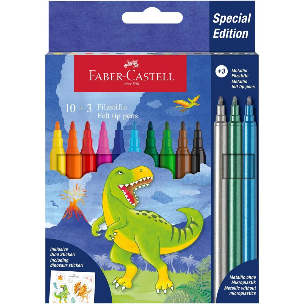 Faber-Castell: Zestaw flamastrów z dinozaurami 10+3 sztuki kép 1