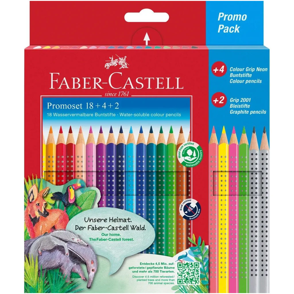 Faber-Castell: Zestaw kredek Grip 18+6 sztuk kép 1