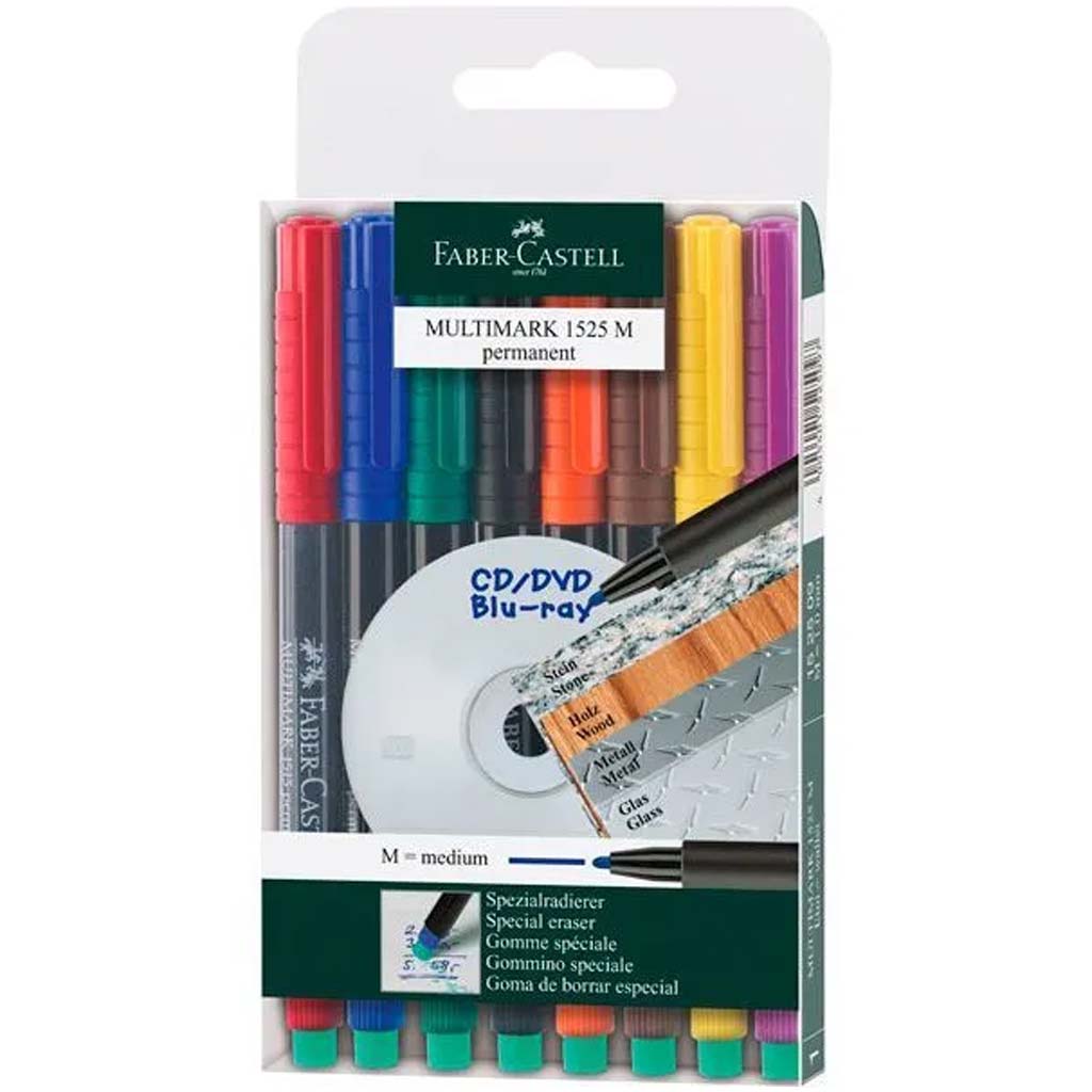 Faber-Castell: Zestaw markerów Multimark M na bazie alkoholu, 8 kolorów kép 1