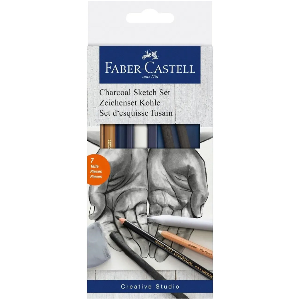 Faber-Castell: Zestaw szkicowy z węglem do rysowania, 7 sztuk kép 1