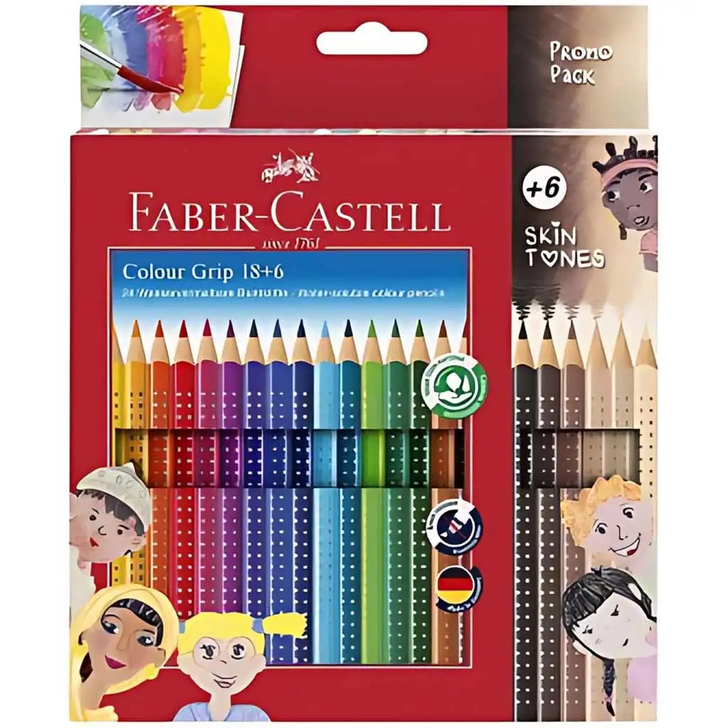 Faber-Castell: zestaw kredek GRIP 24 sztuk z 6 kredkami w kolorze ciała kép 1