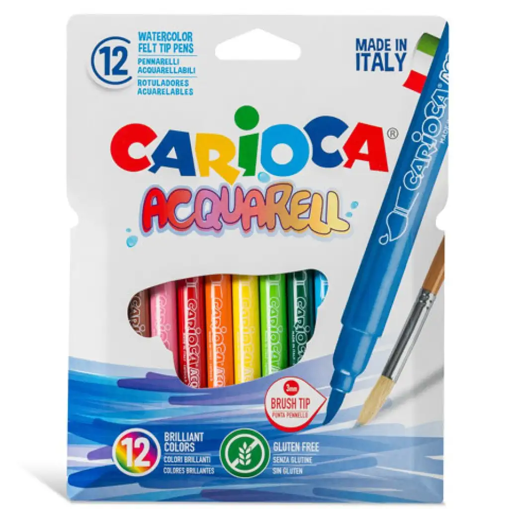 Flamastry z końcówką pędzelkową 12 sztuk - Carioca kép 1