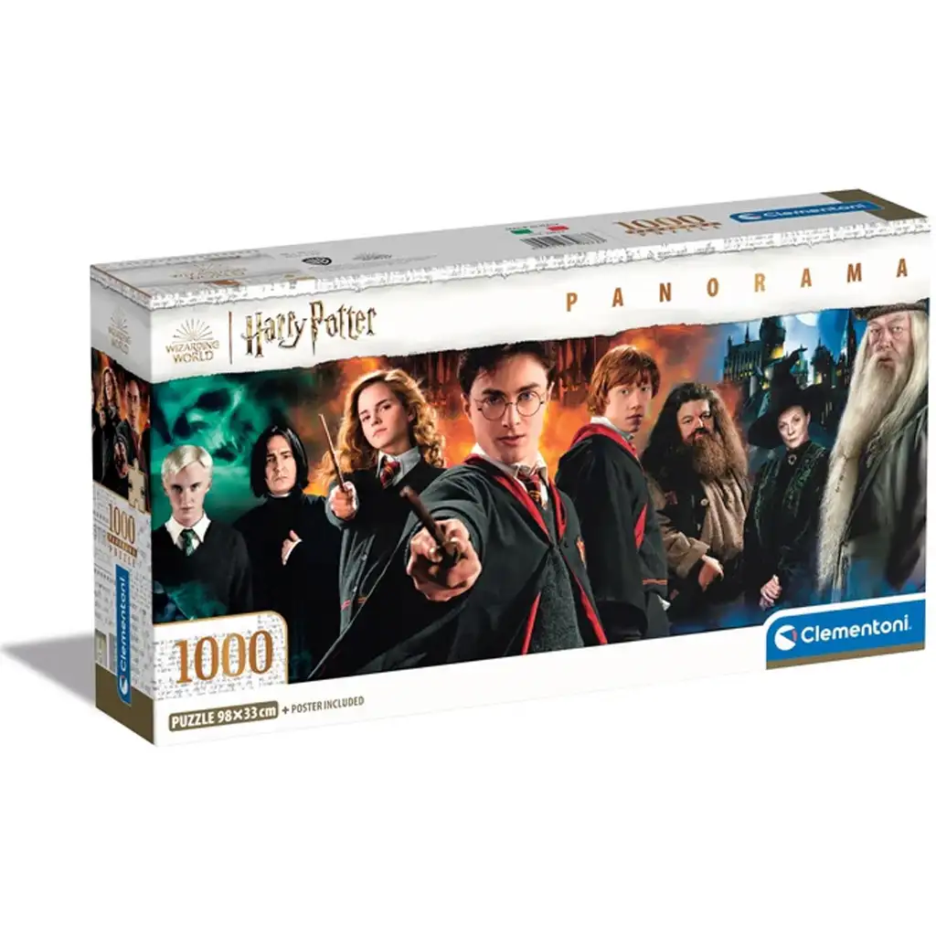 Harry Potter – Wojownicy świata magii, panoramiczne puzzle 1000 elementów z plakatem – Clementoni kép 1