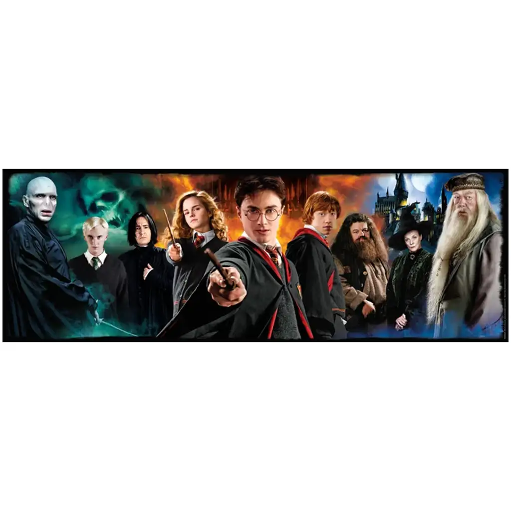 Harry Potter – Wojownicy świata magii, panoramiczne puzzle 1000 elementów z plakatem – Clementoni kép 2