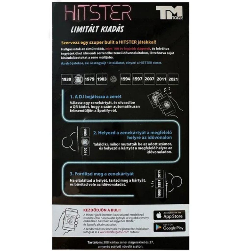 Hitster węgierska edycja gry planszowej kép 2