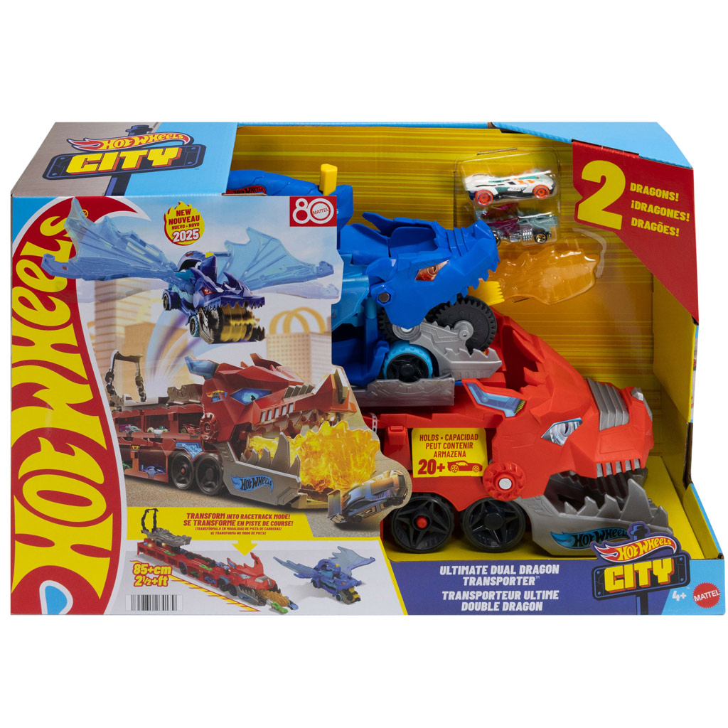 Hot Wheels City: Transporter samochodowy Smok - Mattel kép 1