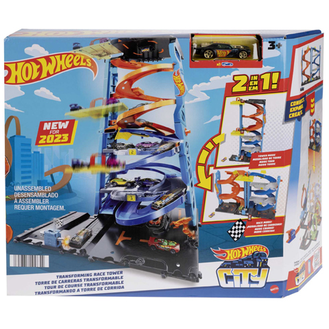Hot Wheels City: Zestaw do zabawy 2 w 1 Wieża Wyścigowa – Mattel kép 1