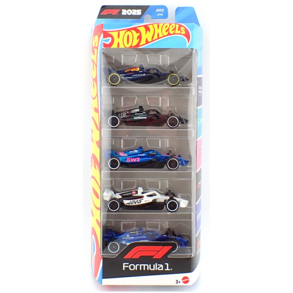 Hot Wheels Formuła 1 zestaw 5 samochodzików 1/64 – Mattel kép 1