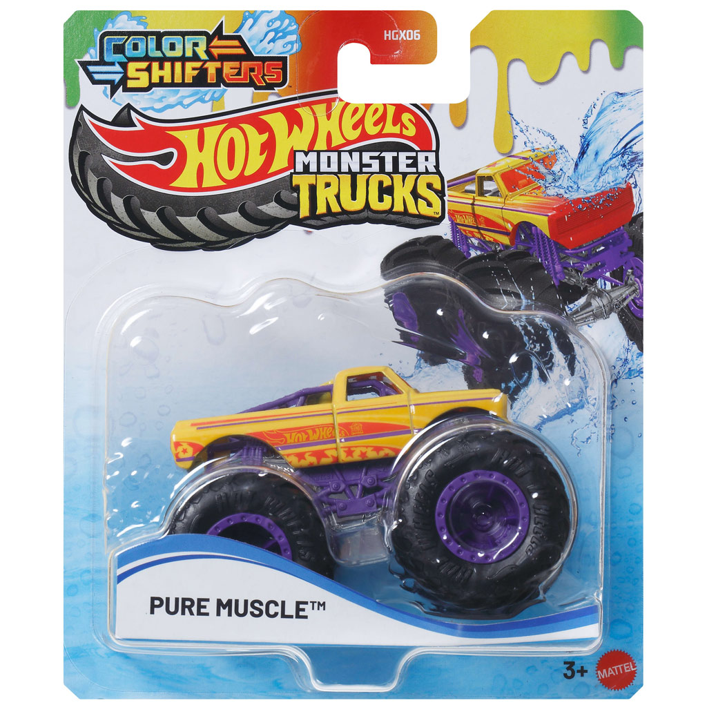 Hot Wheels Monster Truck: Pure Muscle samochodzik zmieniający kolor 1/64 - Mattel kép 1