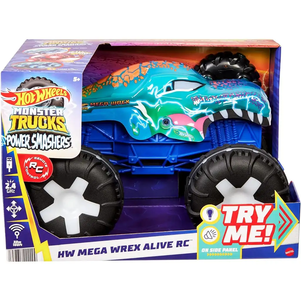 Hot Wheels Monster Trucks: Zdalnie sterowany interaktywny Mega Wrex monster truck - Mattel kép 1
