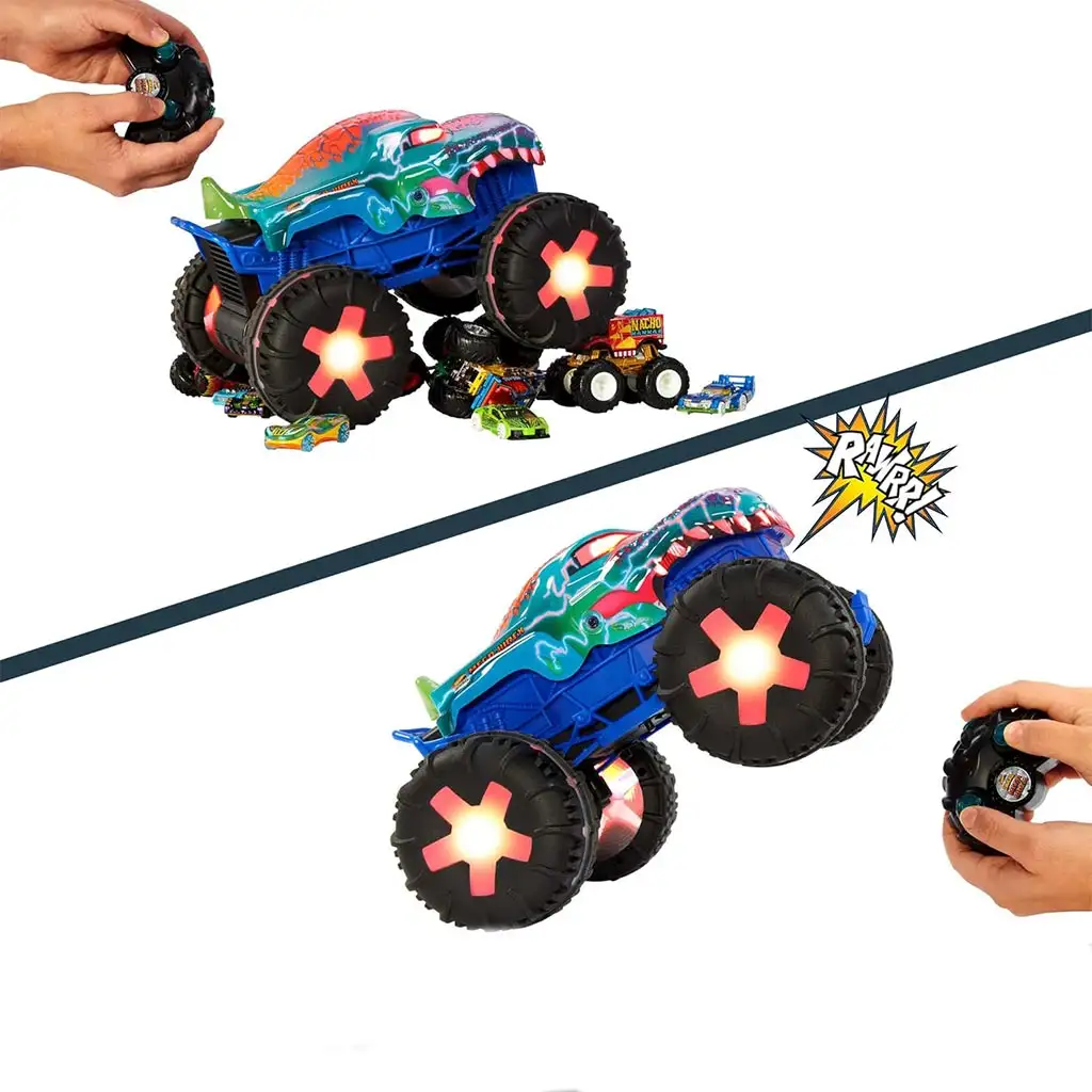 Hot Wheels Monster Trucks: Zdalnie sterowany interaktywny Mega Wrex monster truck - Mattel kép 4