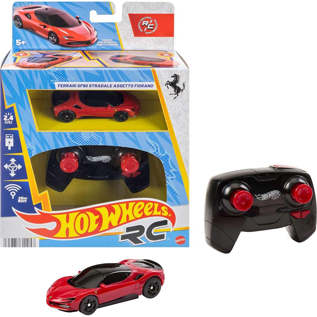 Hot Wheels: Samochodzik zdalnie sterowany RC Ferrari 1/64 - Mattel kép 1