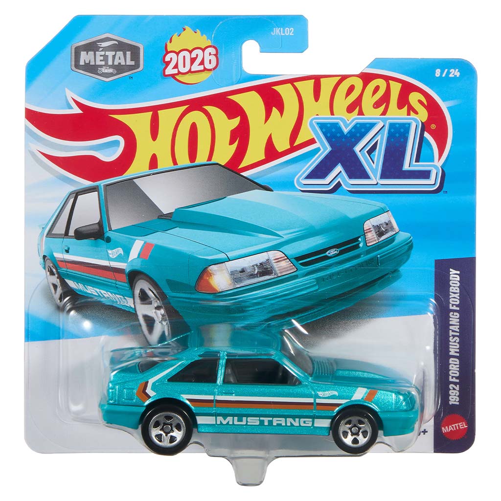 Hot Wheels XL: 1992 Ford Mustang Foxbody samochodzik 1/43 – Mattel kép 1