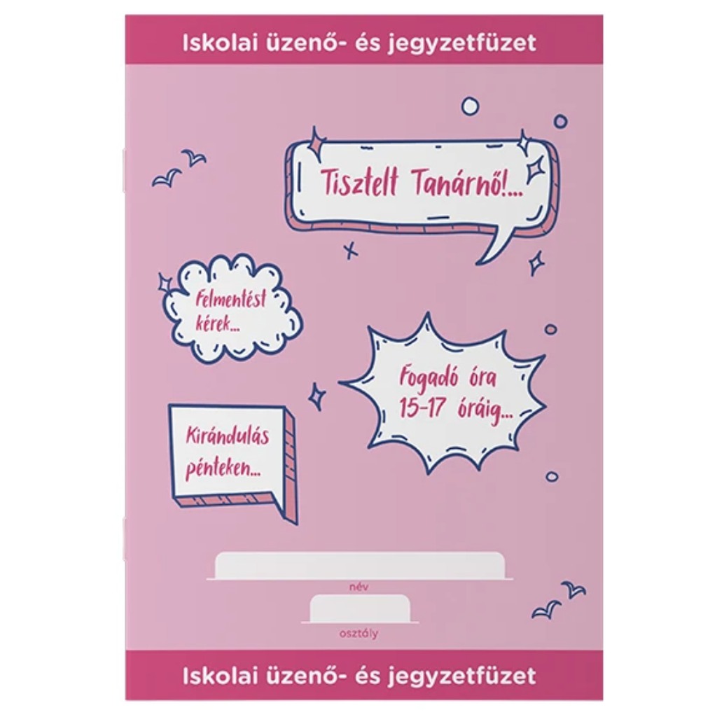 ICO: Różowy zeszyt do notatek i wiadomości A5, 32 kartki kép 1