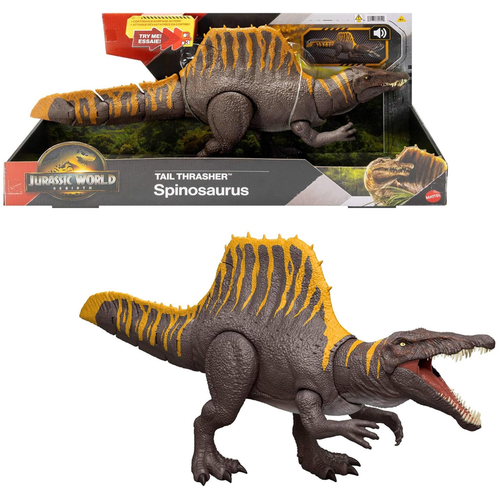 Jurassic World: Odrodzenie Kolosalna figurka dinozaura Tail Thrasher Spinosaurus – Mattel kép 1