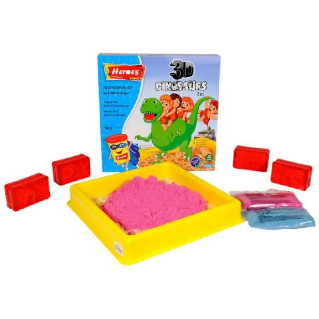 Kinetic Sand: Zestaw piasku kinetycznego Heros z dinozaurami lub kucykami, z akcesoriami, 500 g kép 2